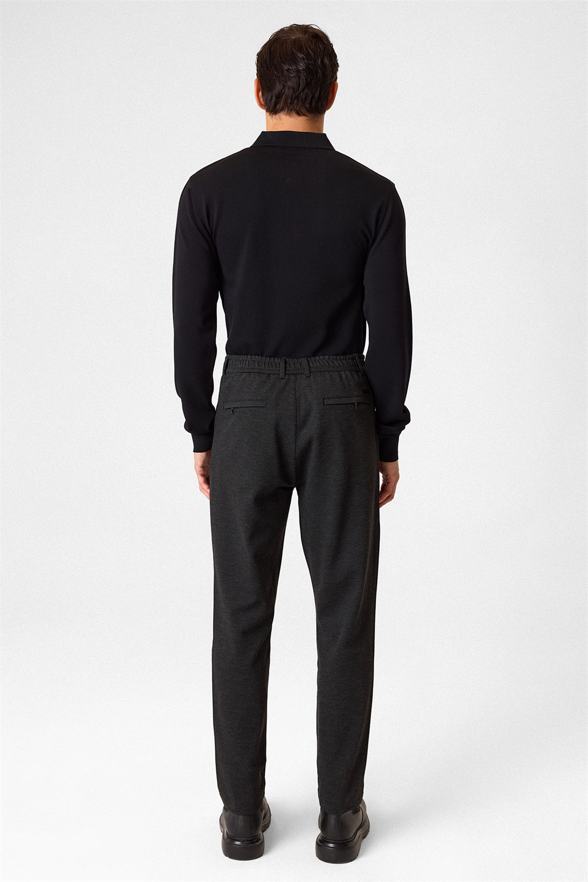 Regular Fit Diagonel Kahve Jogger Pantolon