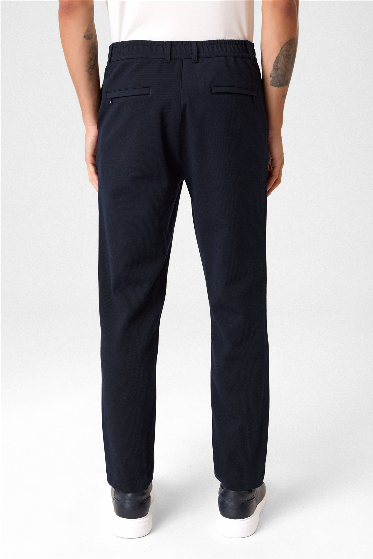 Regular Fit Diagonel Lacivert Jogger Pantolon