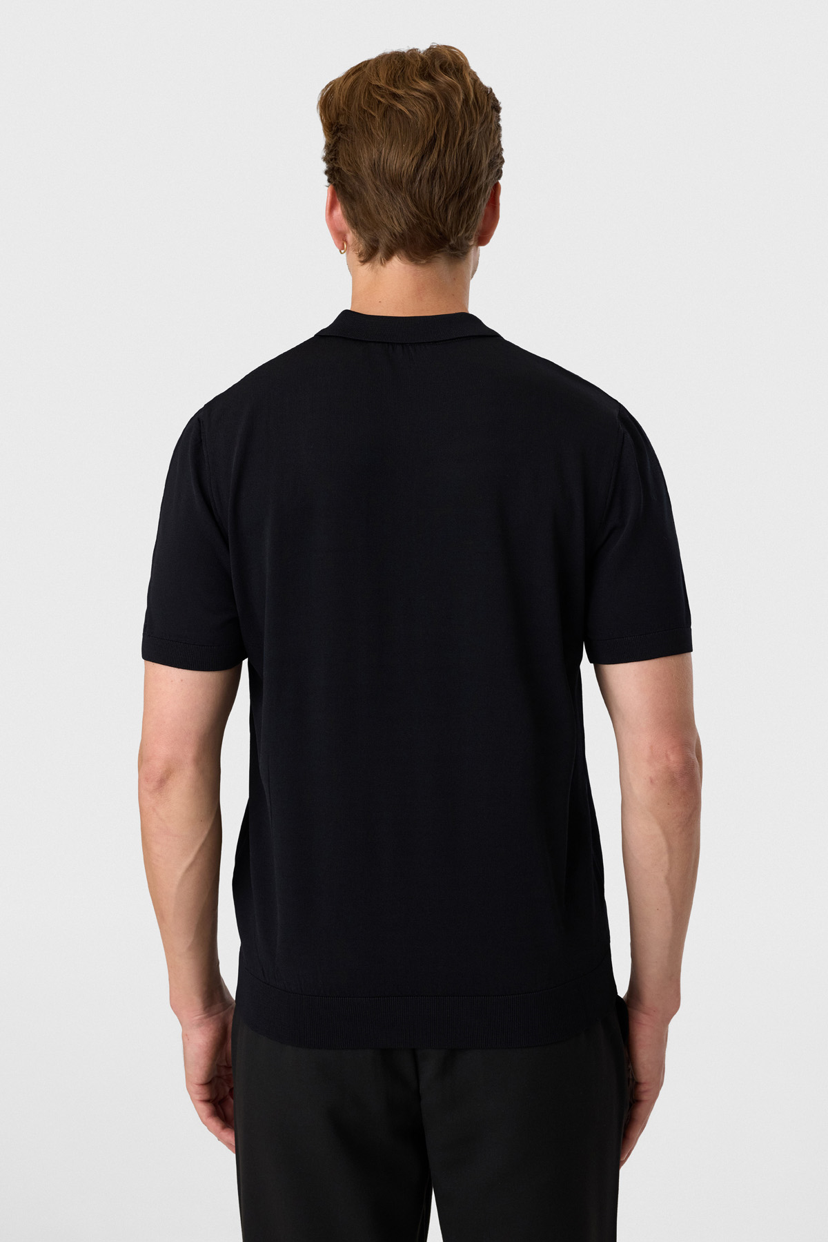 Regular Fit Düğmeli Siyah Polo Yaka Tişört
