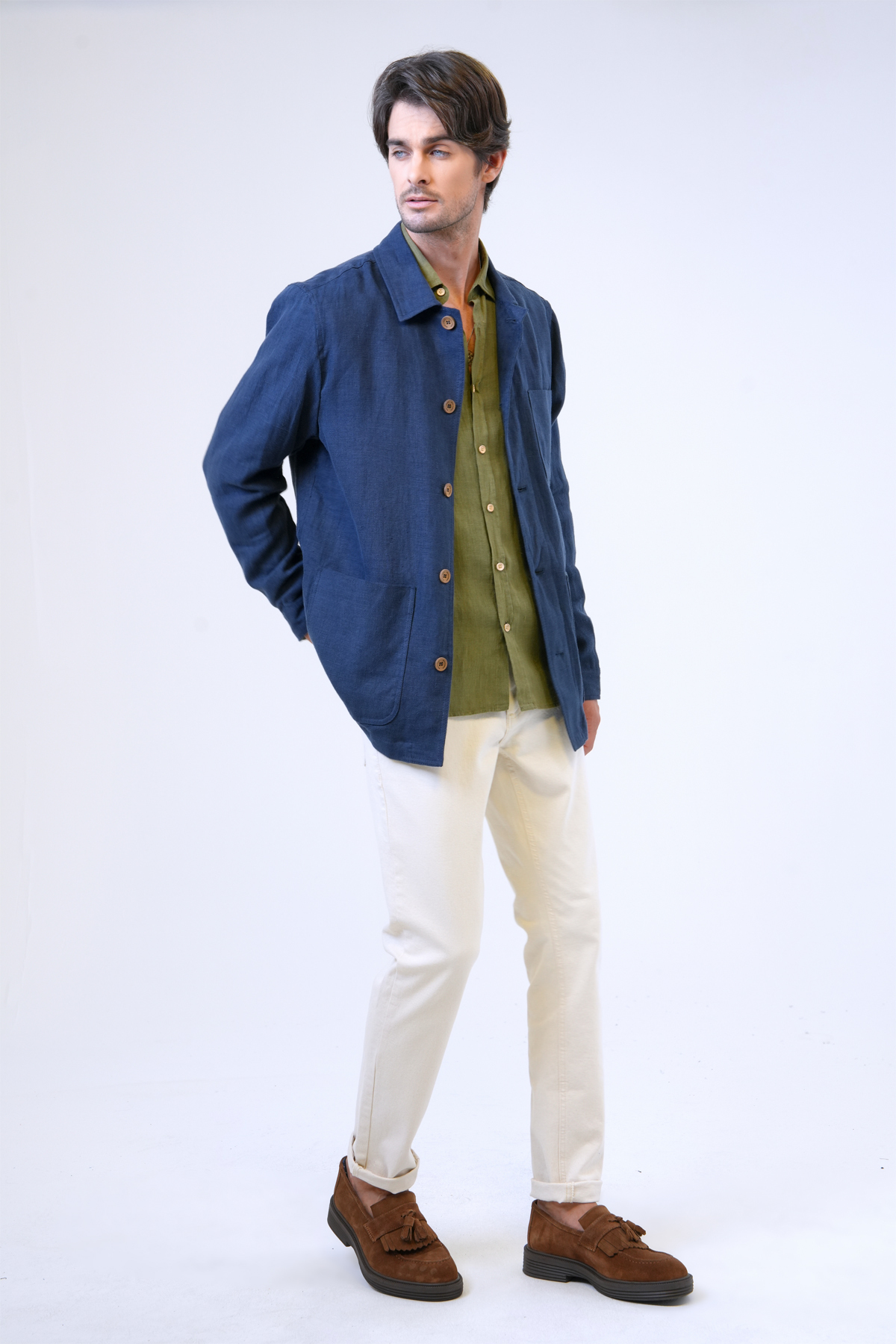 REGULAR FIT KETEN DOKUMA CEKET
