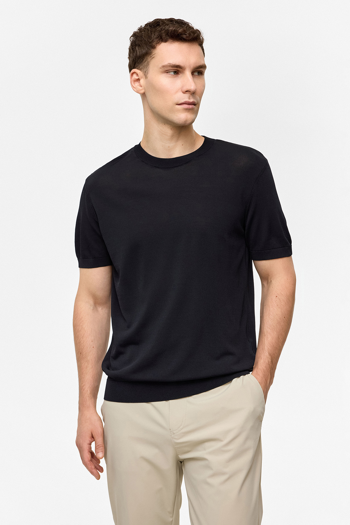 REGULAR FIT KISA KOL TRİKO TSHIRT