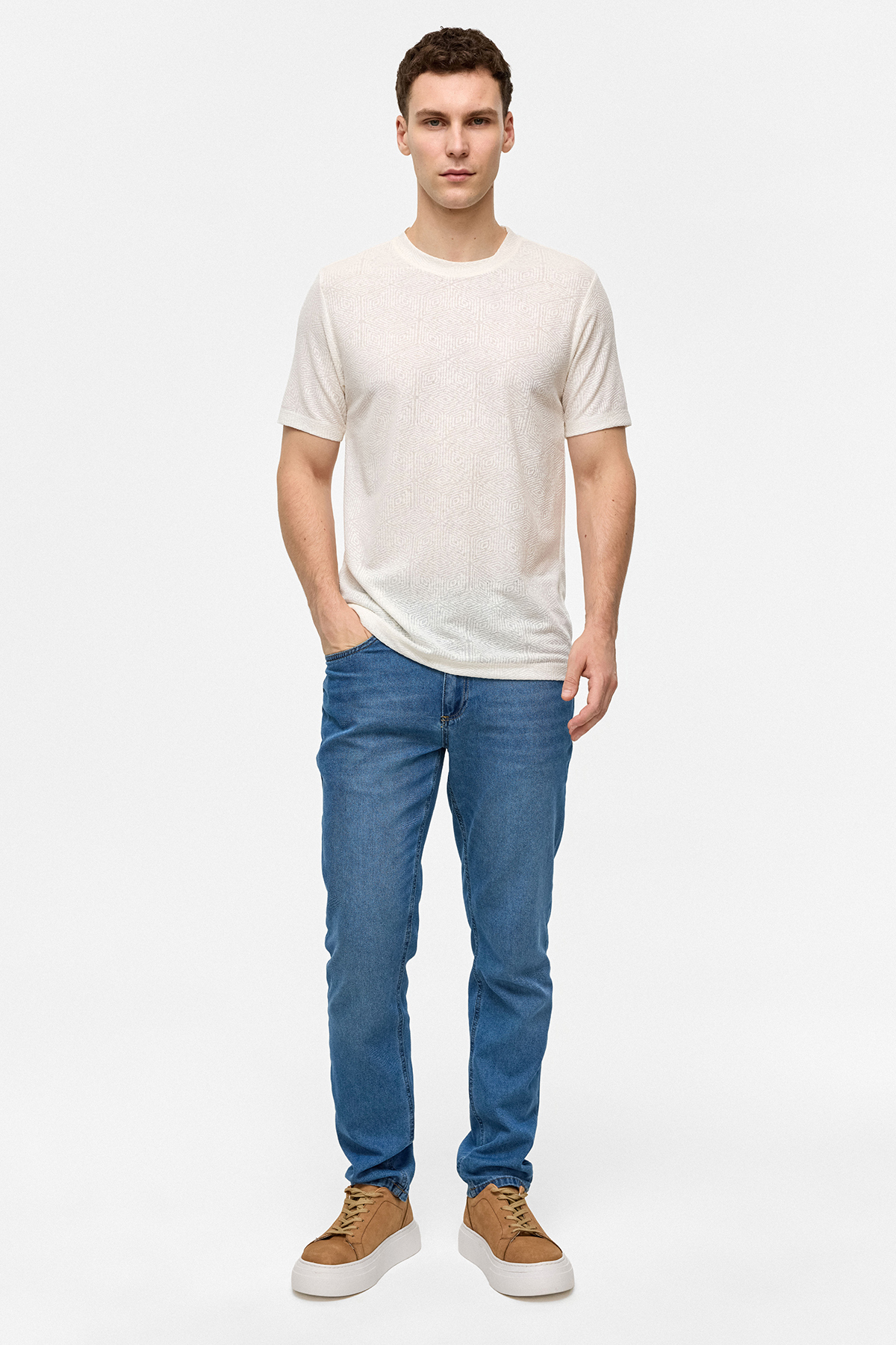 REGULAR FIT KISA KOL TSHIRT