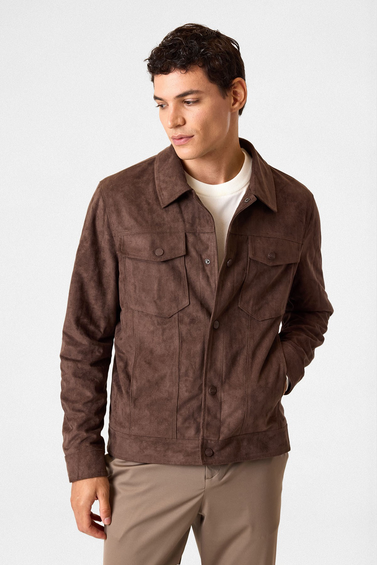 Regular Fit Koyu Kahve Mont
