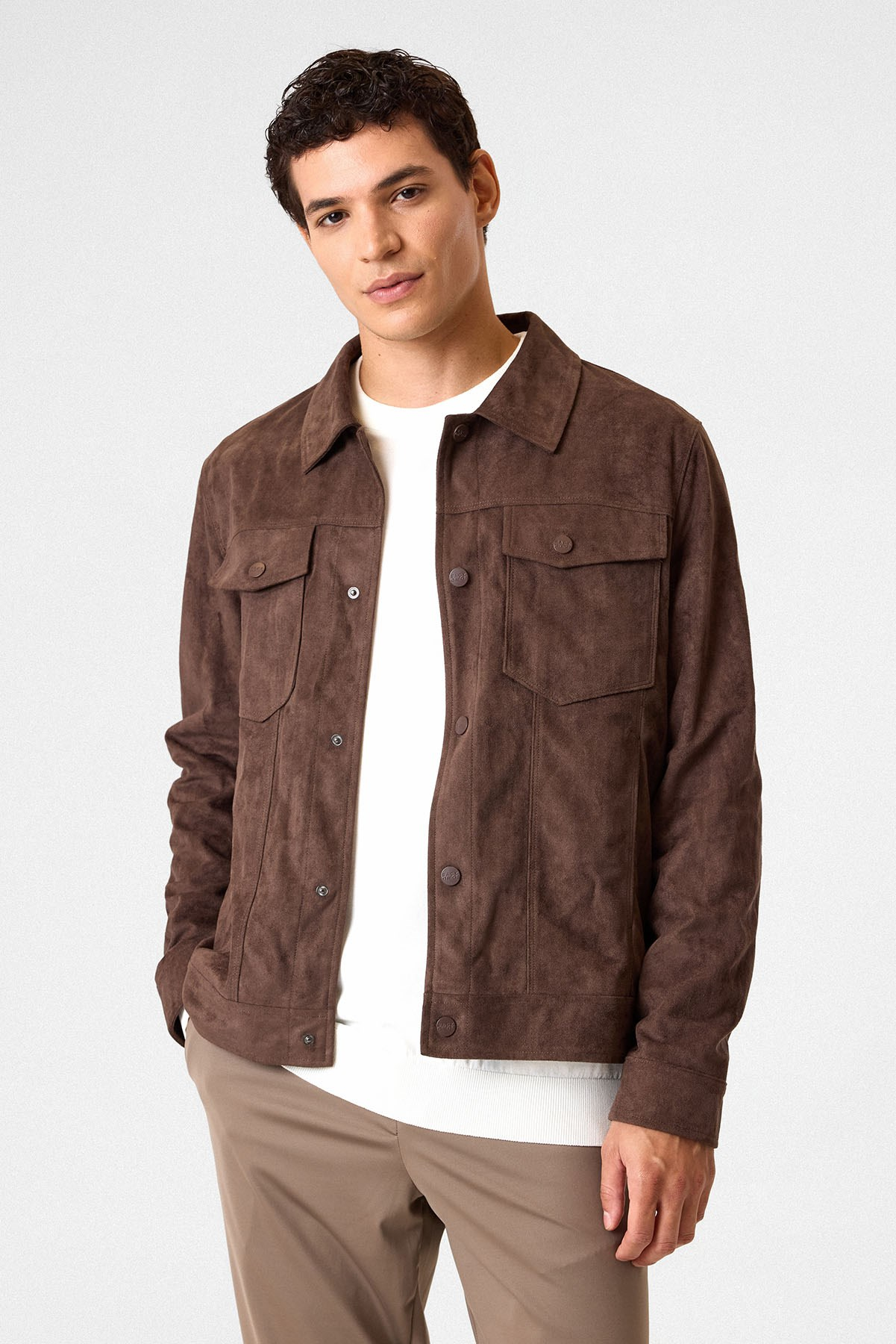 Regular Fit Koyu Kahve Mont