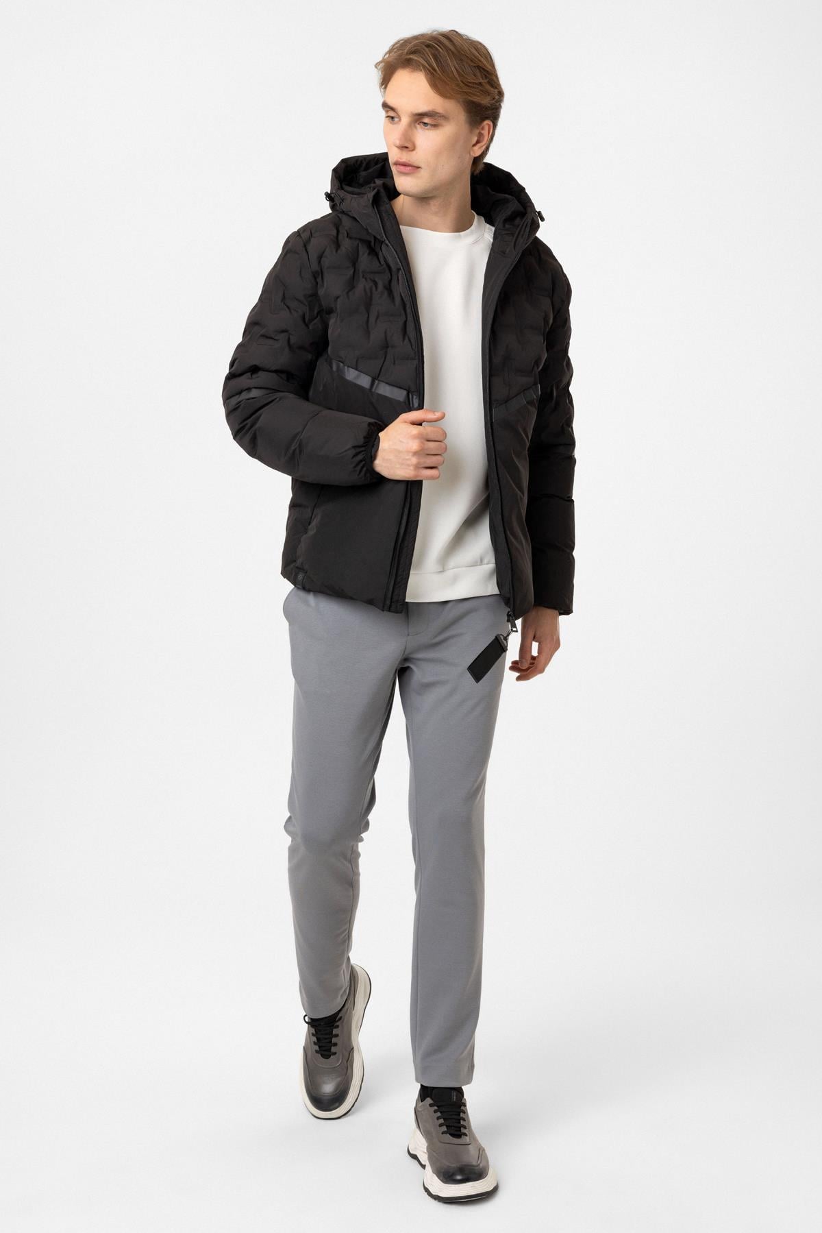 Regular Fit Puffer Kapüşon Yakalı Mont