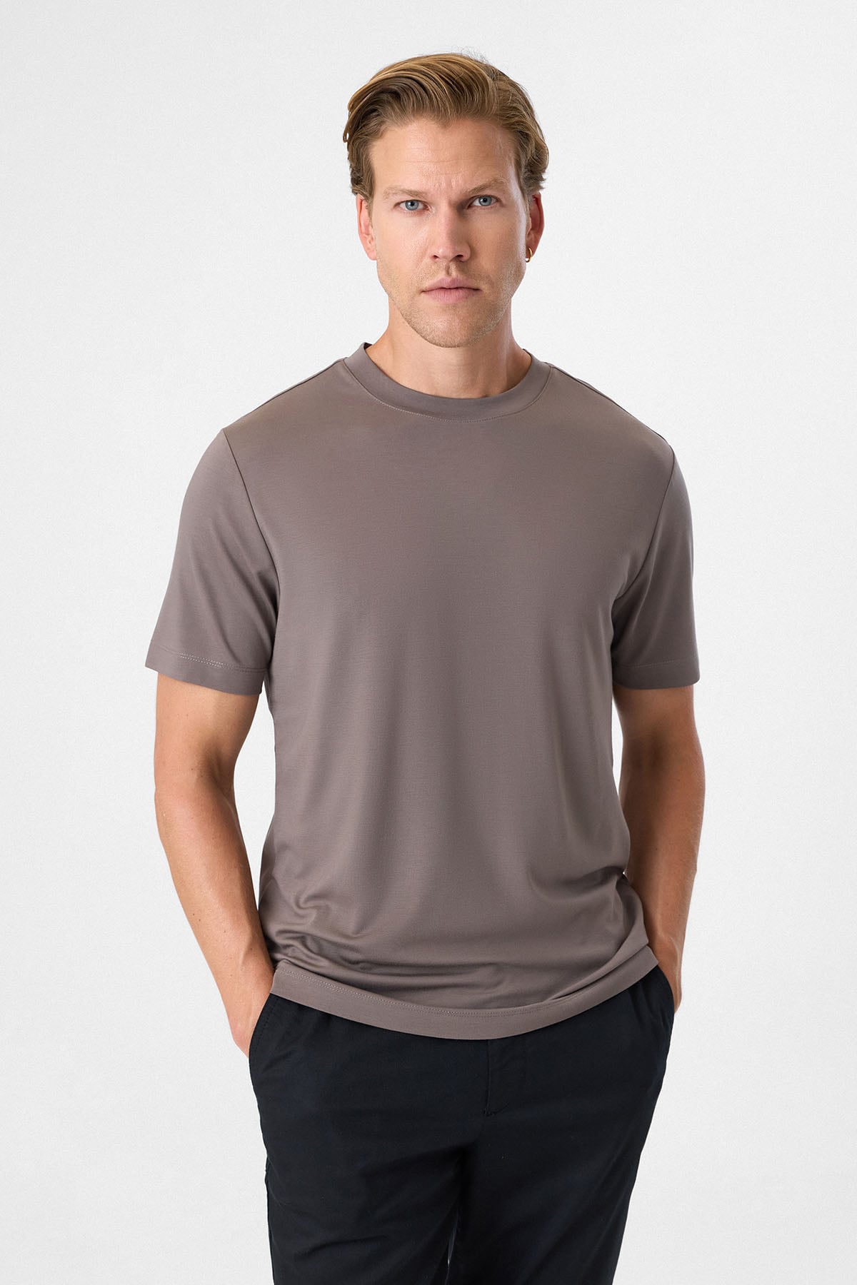 Regular Fit Vizon Bisiklet Yaka Tişört