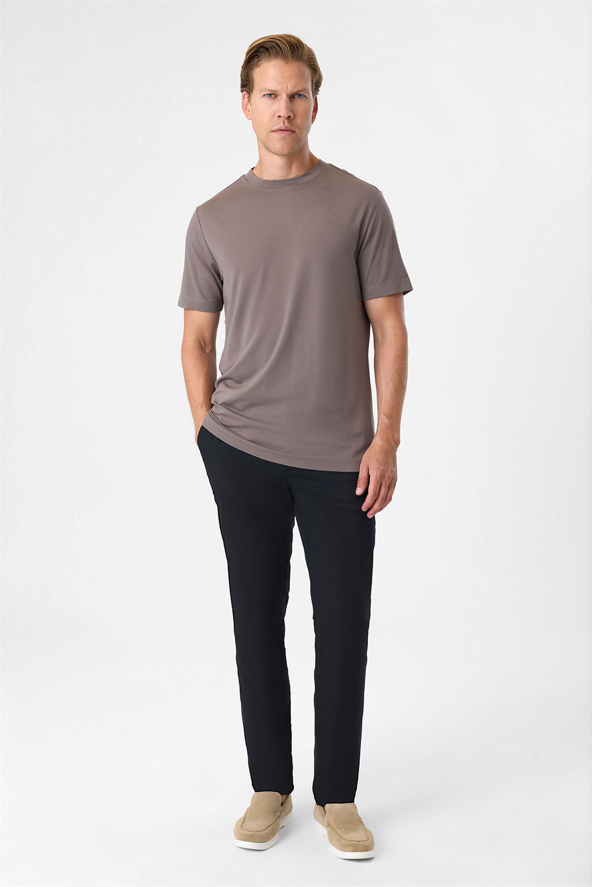 Regular Fit Vizon Bisiklet Yaka Tişört