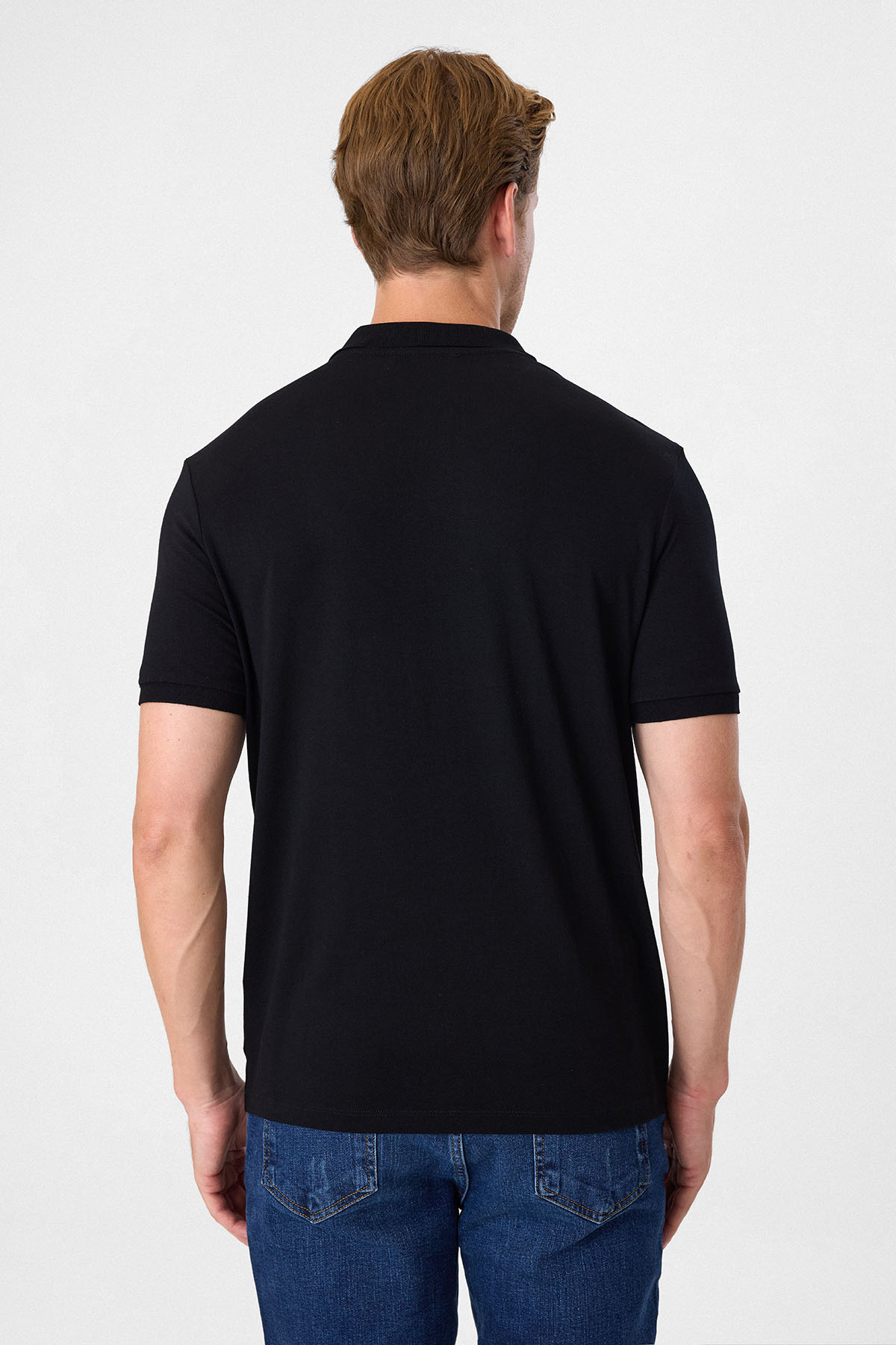 Siyah Regular Fit Polo Yaka Tişört