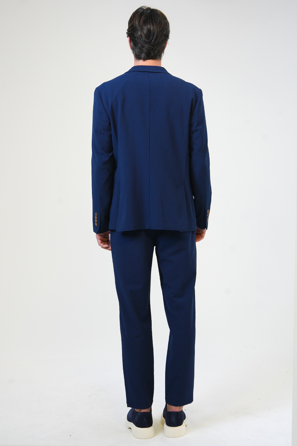 SLIM FIT MONO YAKA DOKUMA CEKET