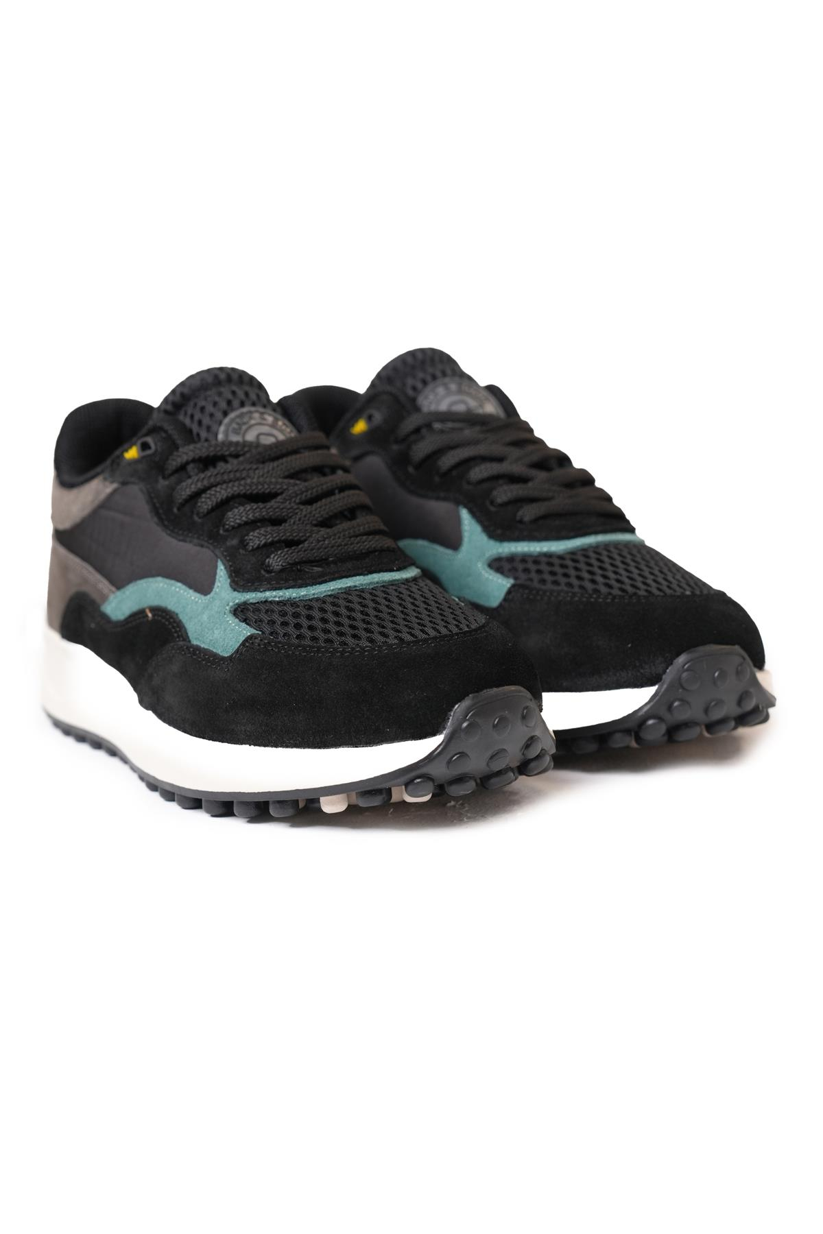 Termo Taban Haki Siyah Mavi Sneaker Ayakkabı