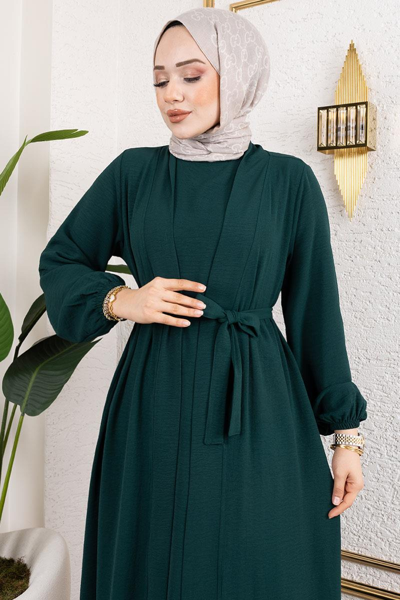 Asil Abaya Takım ZÜMRÜT YEŞİLİ