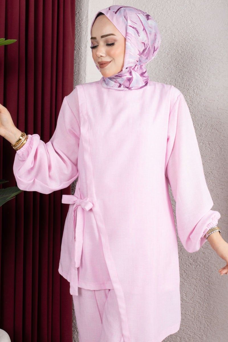 Belden Bağlamalı 2 li Takım PEMBE