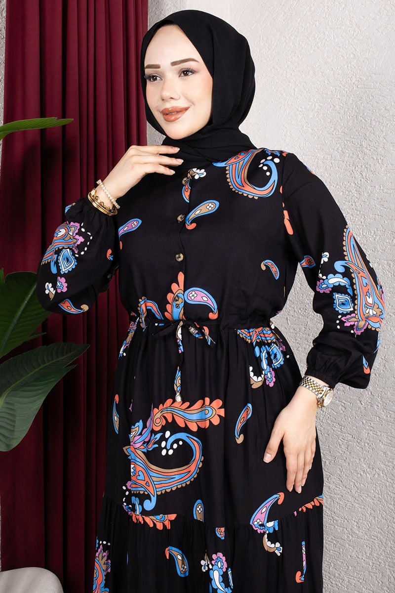 Beli Tünelli Zarif Elbise  ORANJ