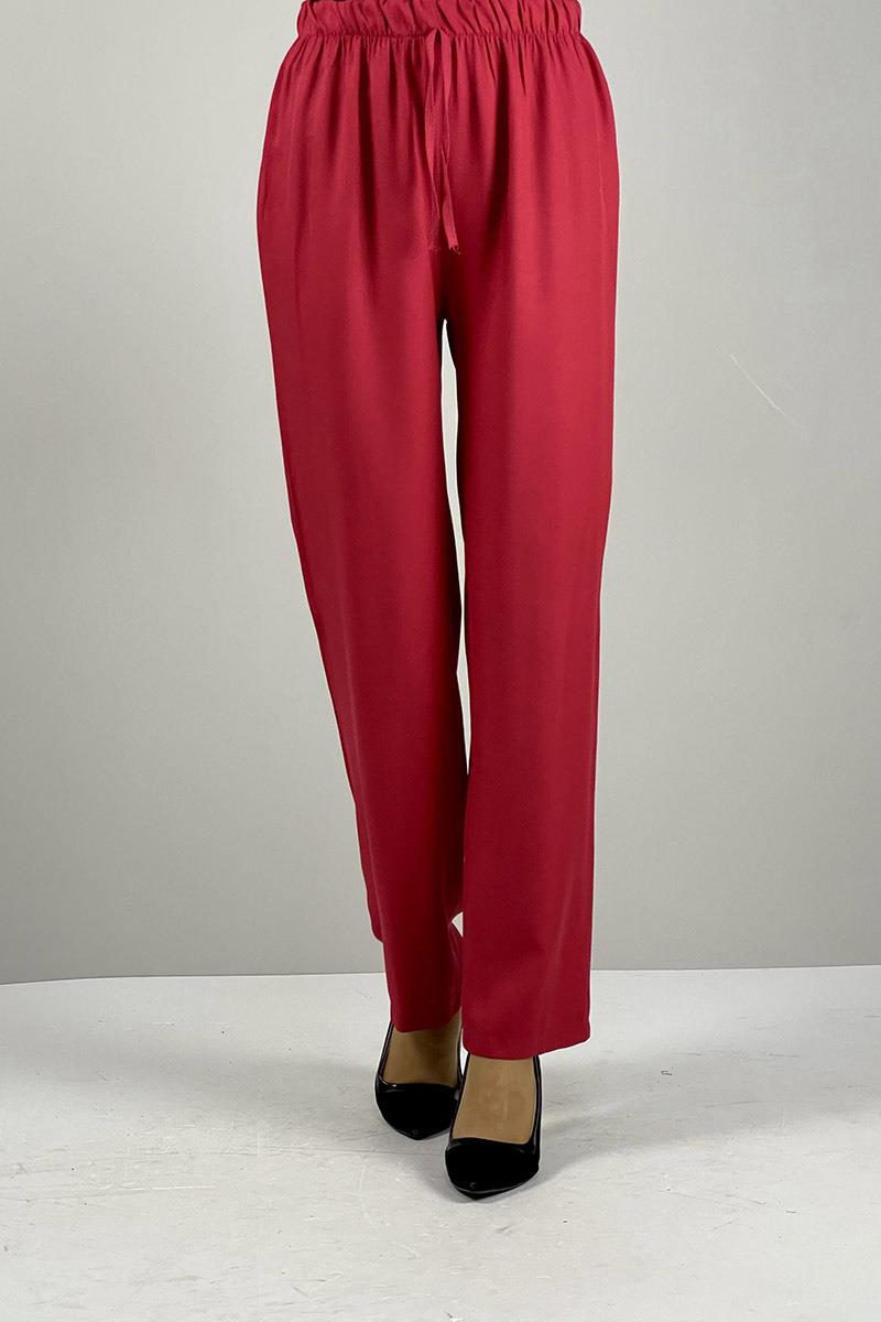 Düz Paça Pantolon Bordo