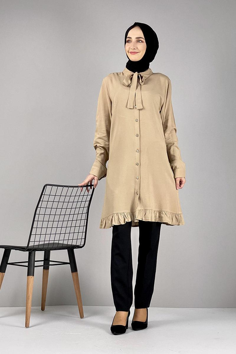 Fırfırlı Tunik Camel