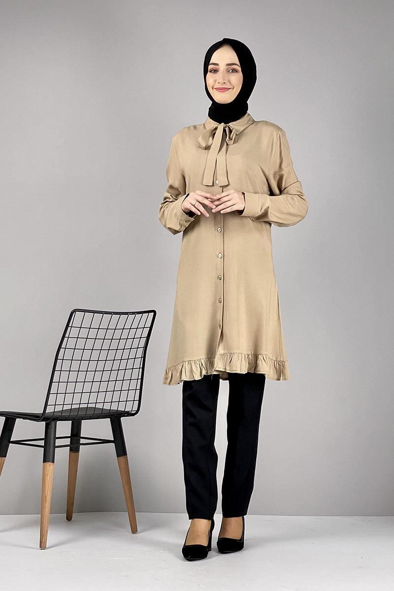 Fırfırlı Tunik Camel
