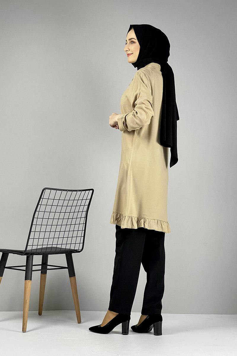 Fırfırlı Tunik Camel