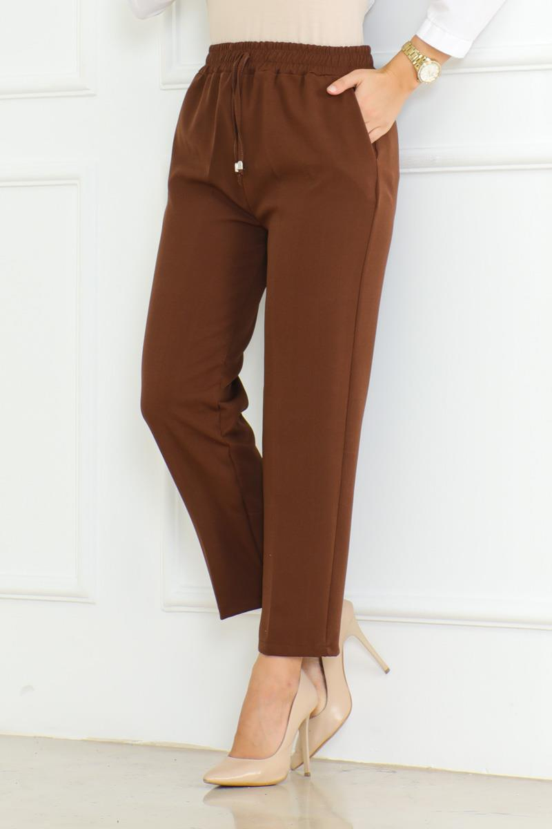 Havuç Model Tesettür Pantolon KAHVERENGİ