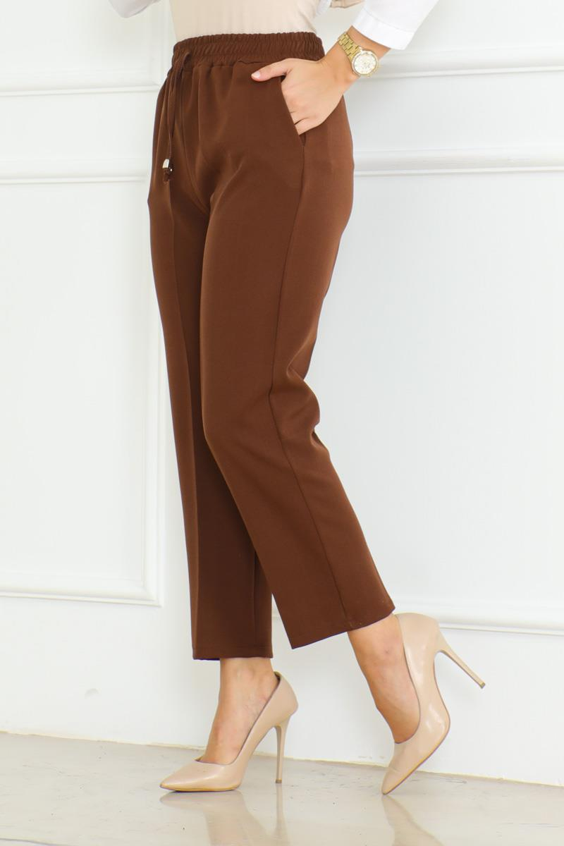 Havuç Model Tesettür Pantolon KAHVERENGİ