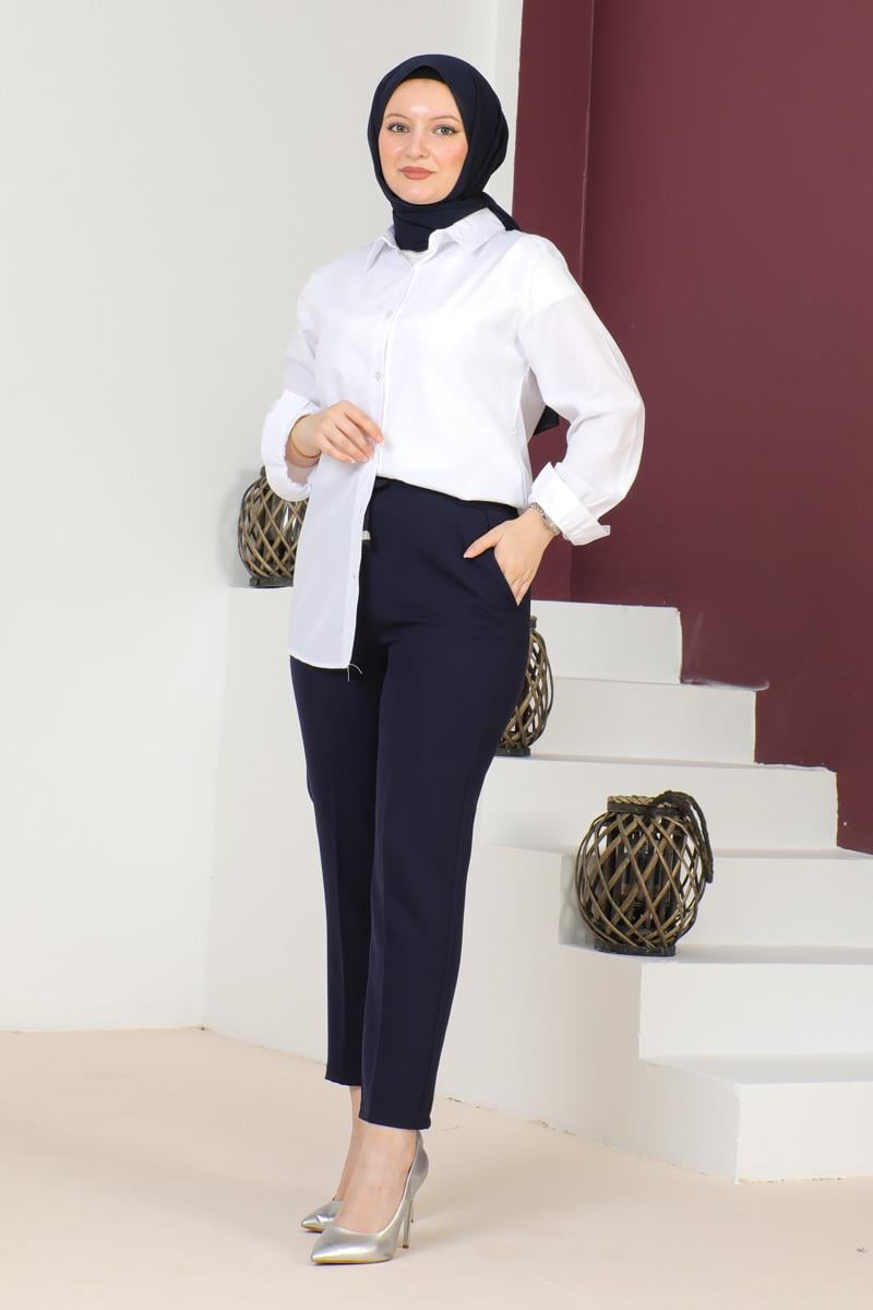 Havuç Model Tesettür Pantolon LACİVERT