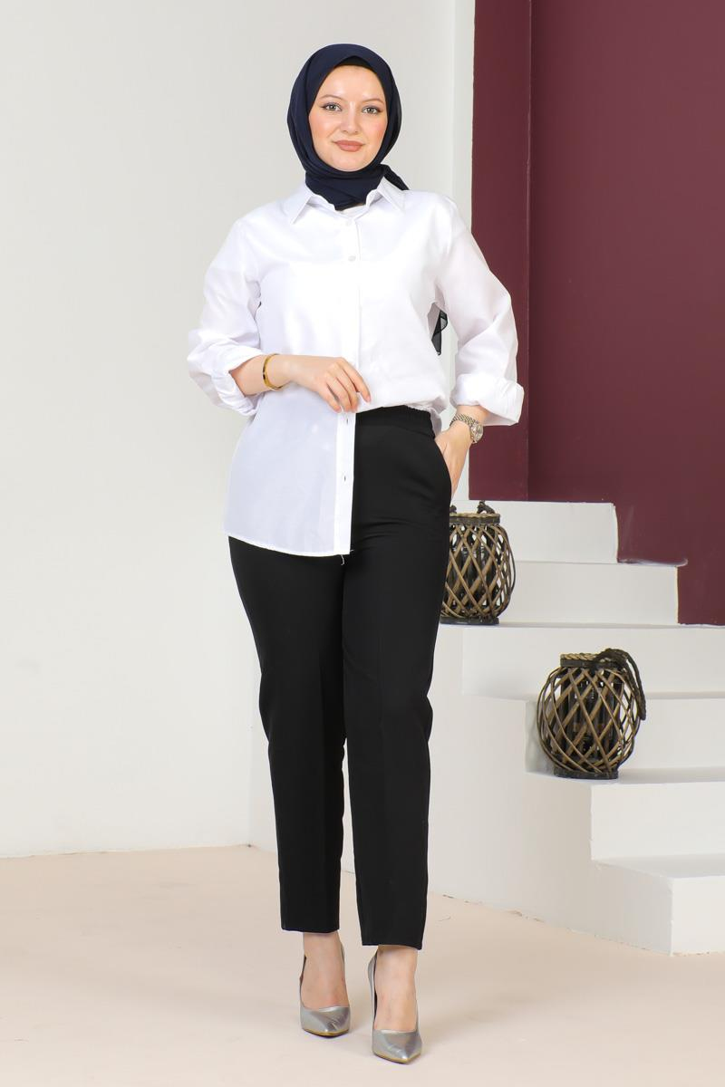 Havuç Model Tesettür Pantolon SİYAH
