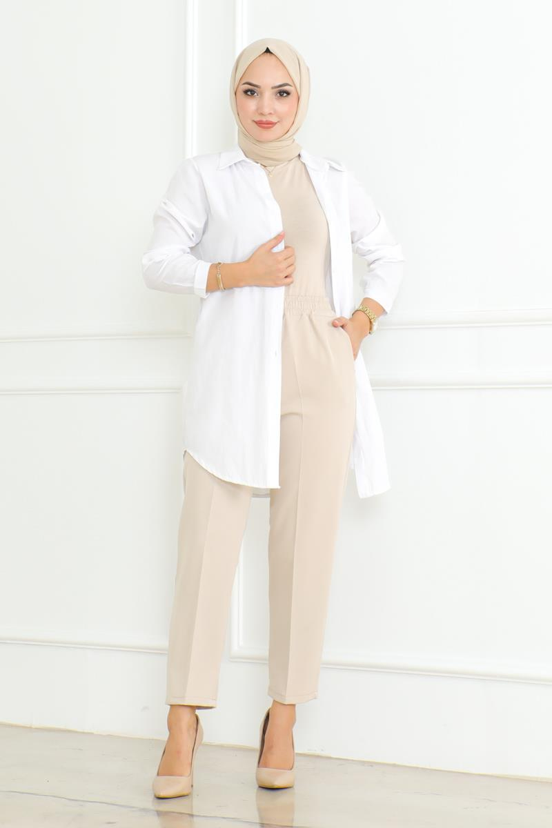 Havuç Model Tesettür Pantolon TAŞ