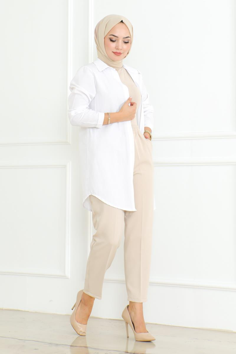 Havuç Model Tesettür Pantolon TAŞ