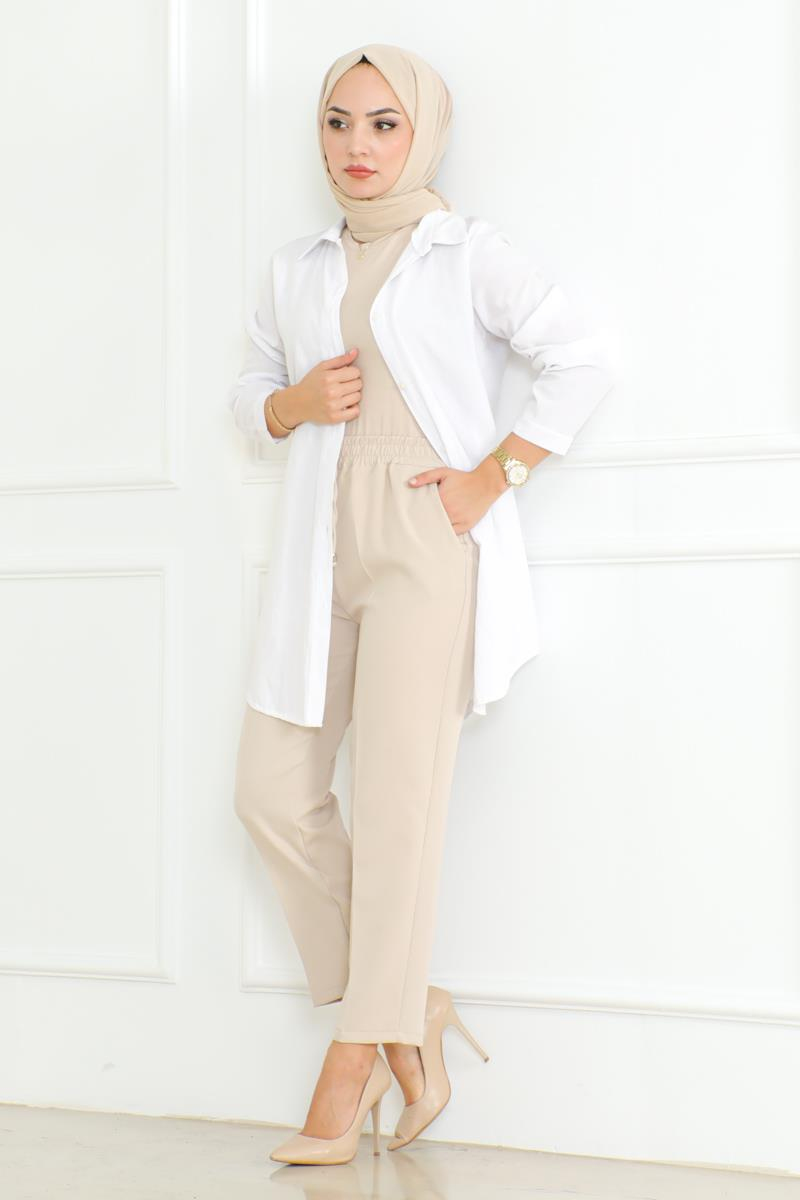 Havuç Model Tesettür Pantolon TAŞ