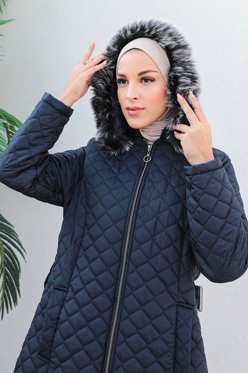 Kapitone Şişme Mont Lacivert