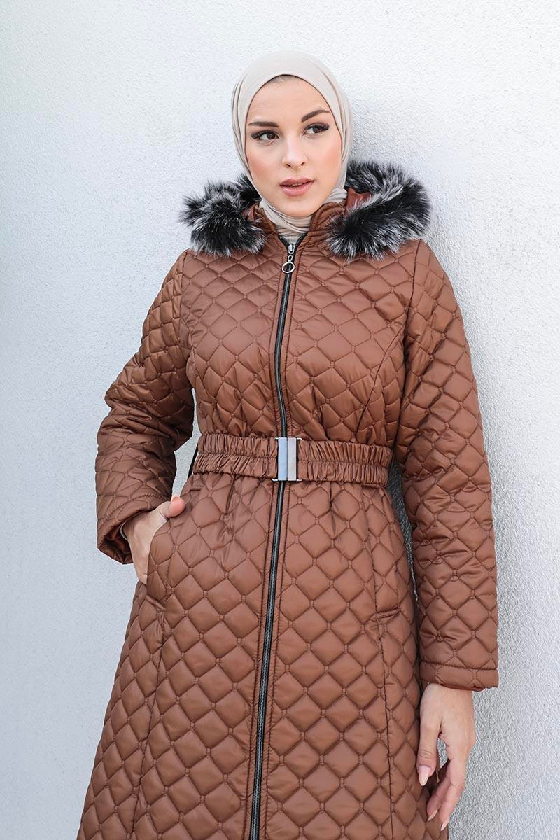 Kapitone Şişme Mont Taba