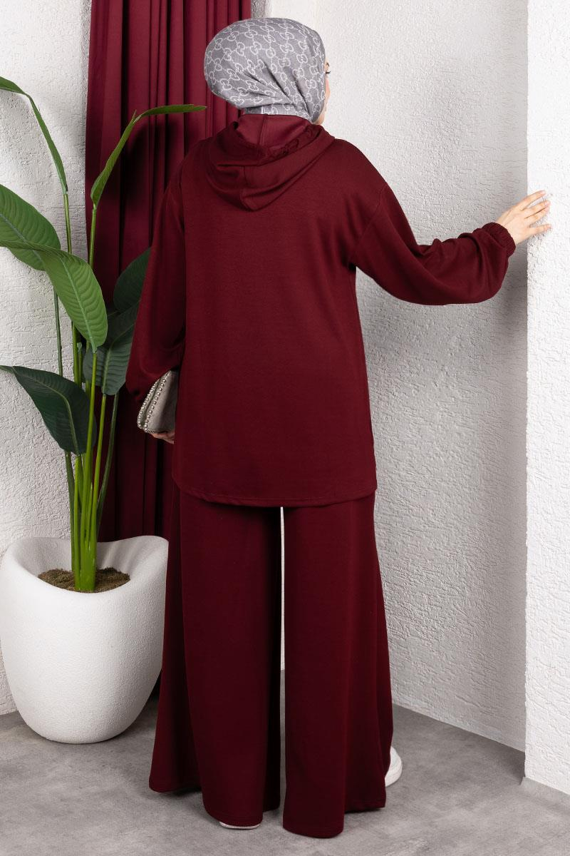 Kapüşon Detaylı Modal Takım BORDO