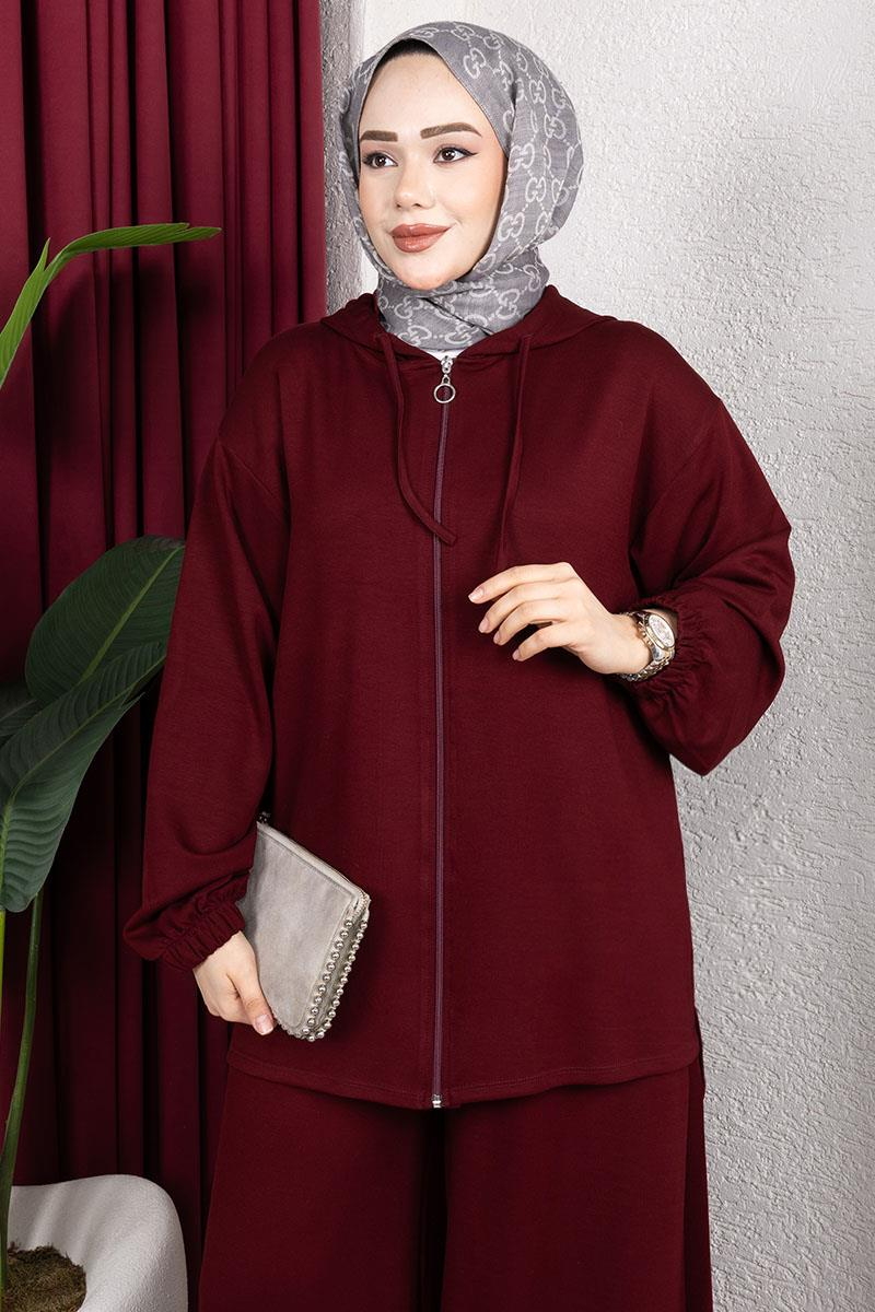 Kapüşon Detaylı Modal Takım BORDO