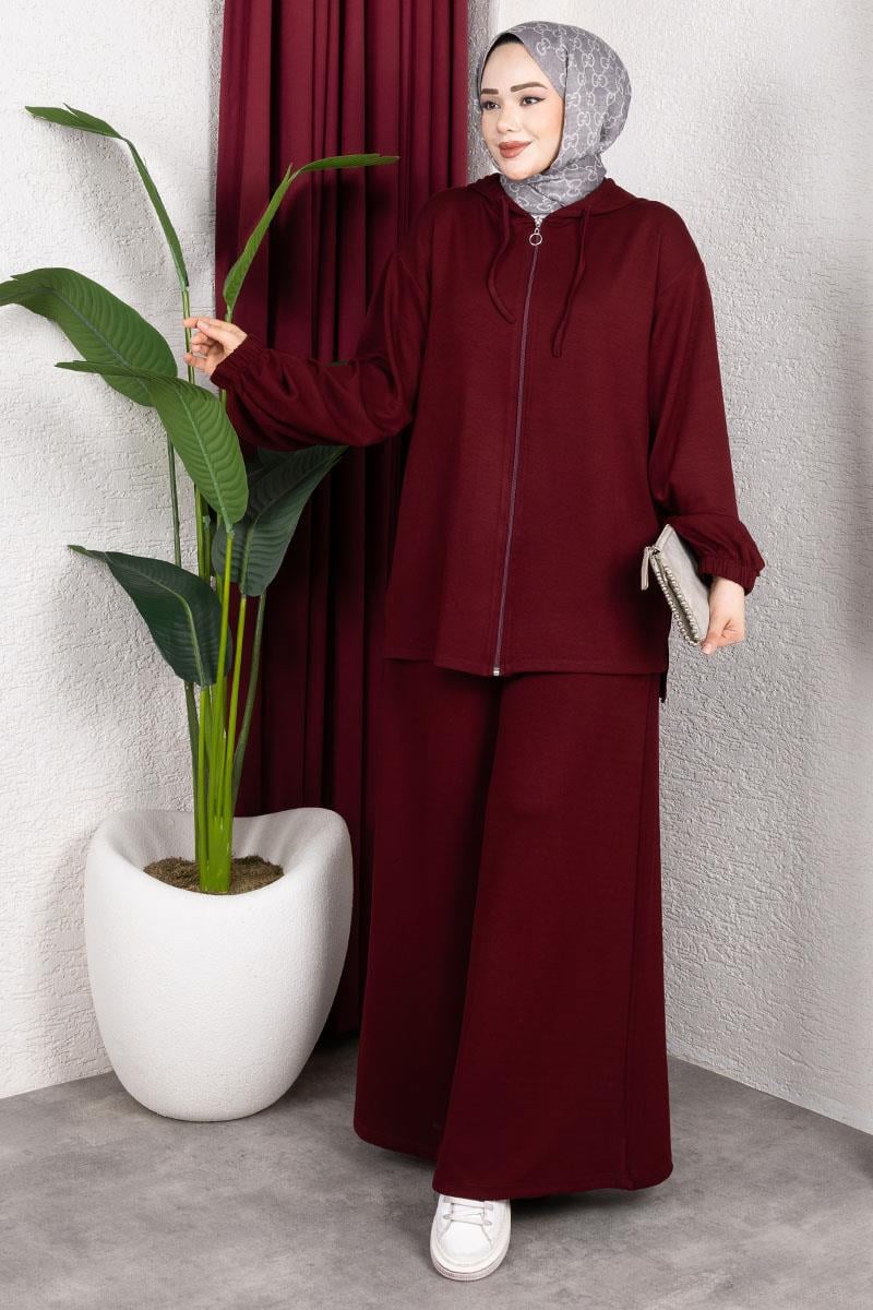Kapüşon Detaylı Modal Takım BORDO