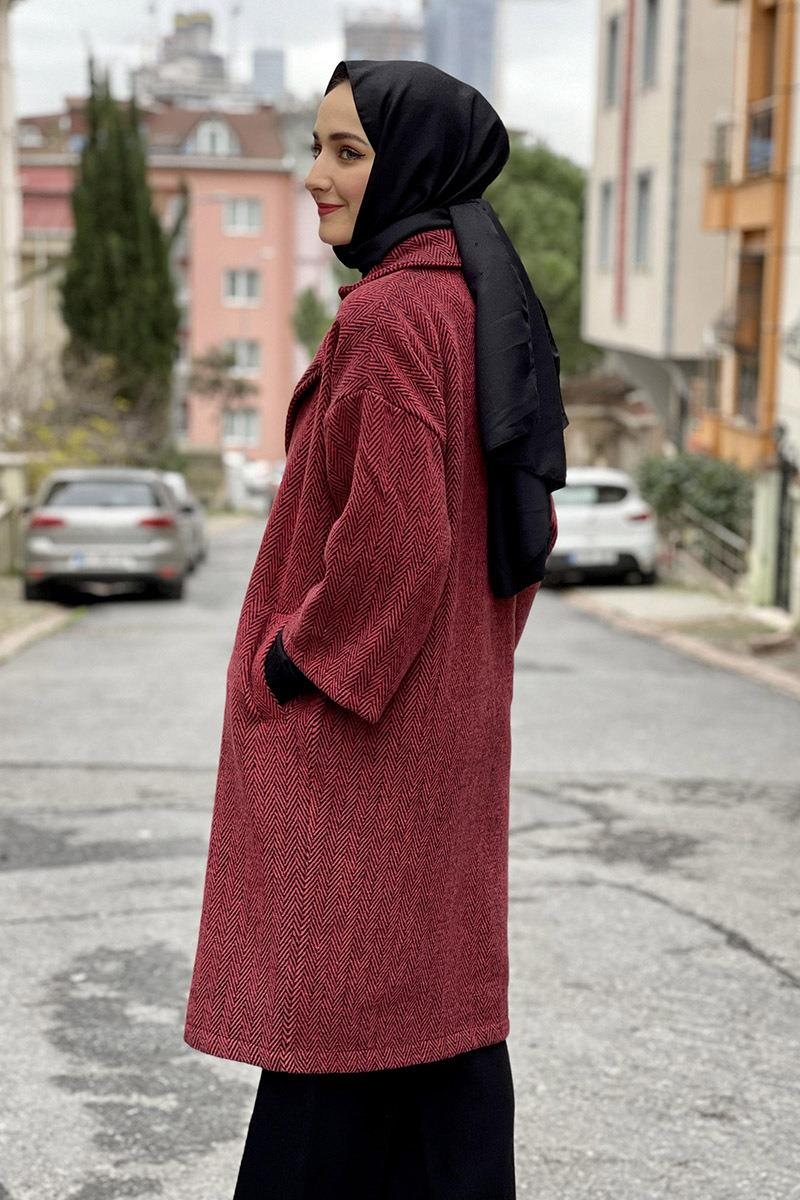 Kaşe Ceket Bordo