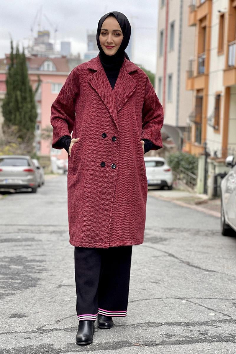 Kaşe Ceket Bordo