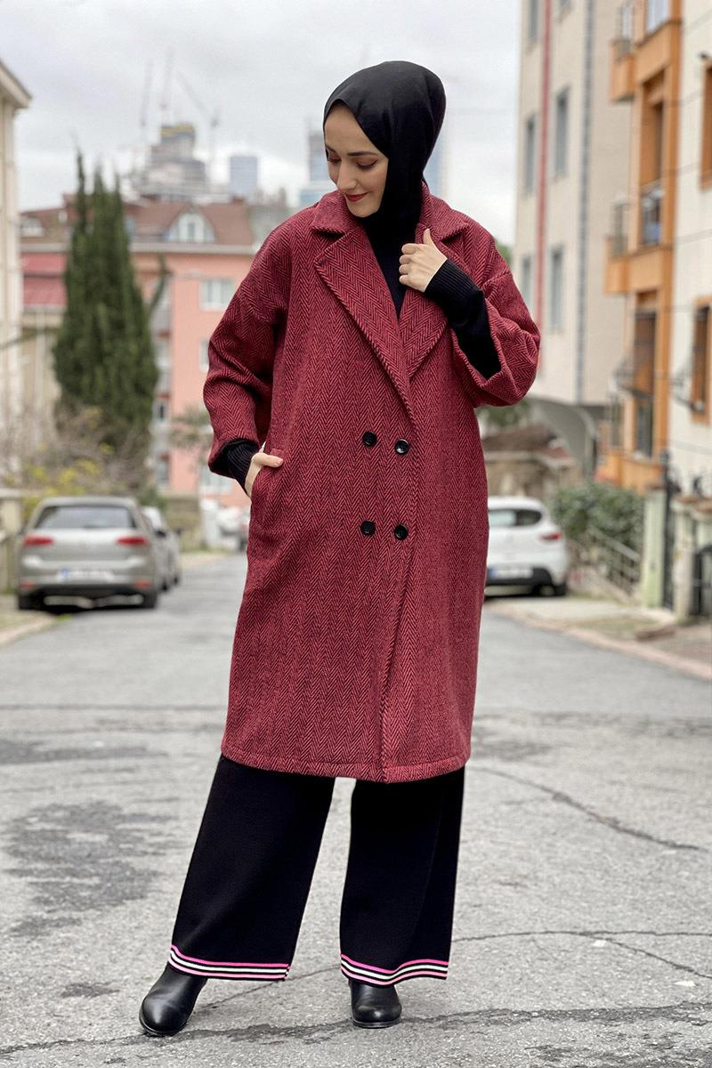 Kaşe Ceket Bordo