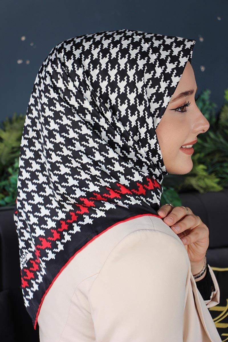 Kazayağı Desen Eşarp Kırmızı