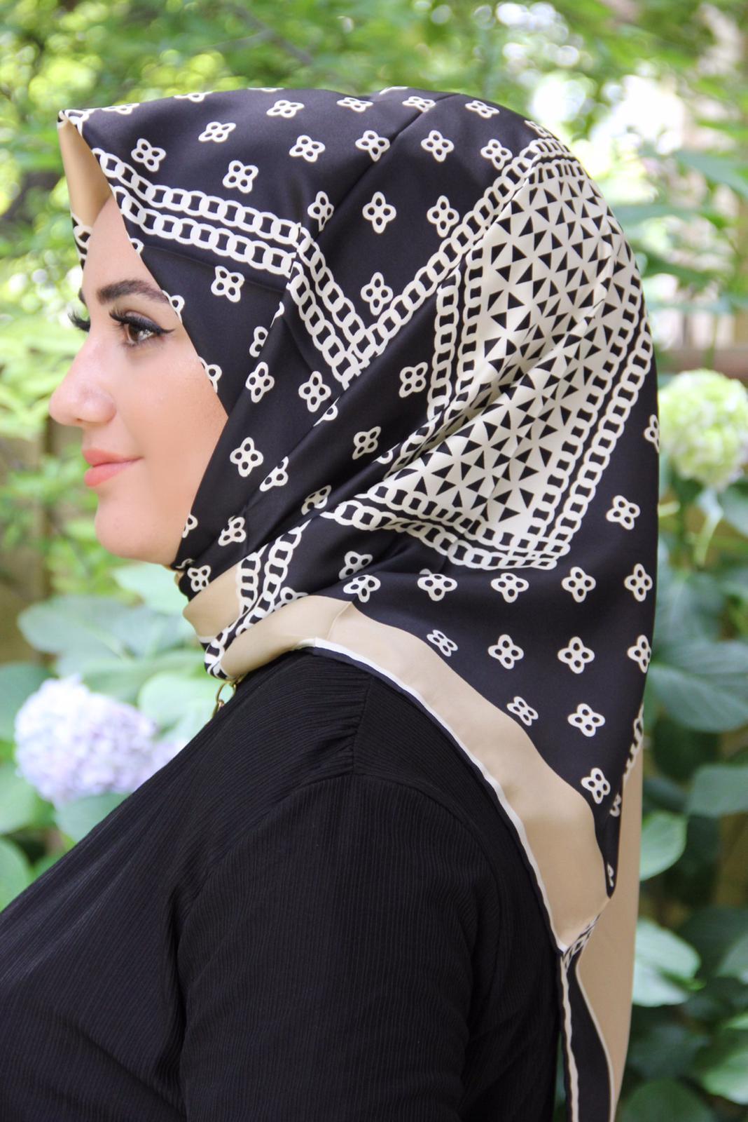 Moda Trend Desenli Eşarp Gold