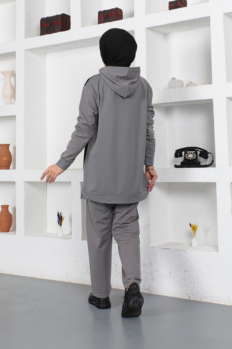 Oversize Double Örme Eşofman Takımı Gri