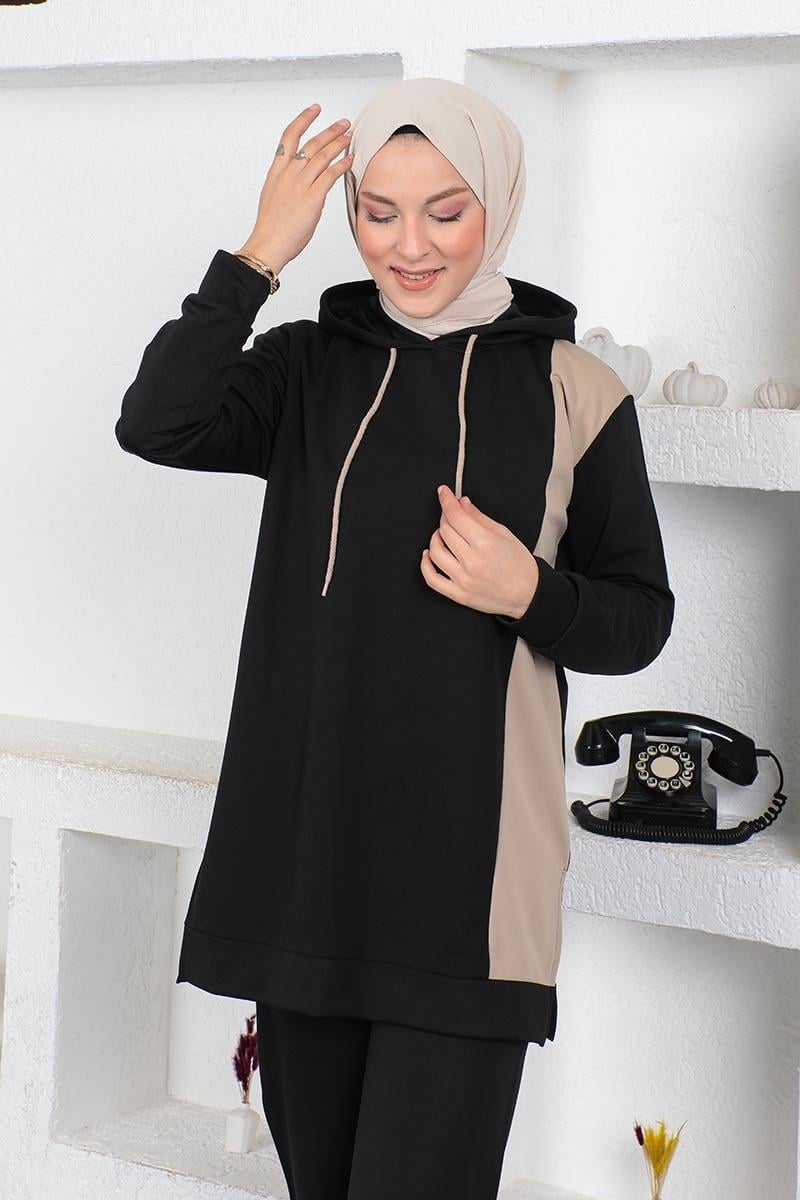 Oversize Double Örme Eşofman Takımı Siyah
