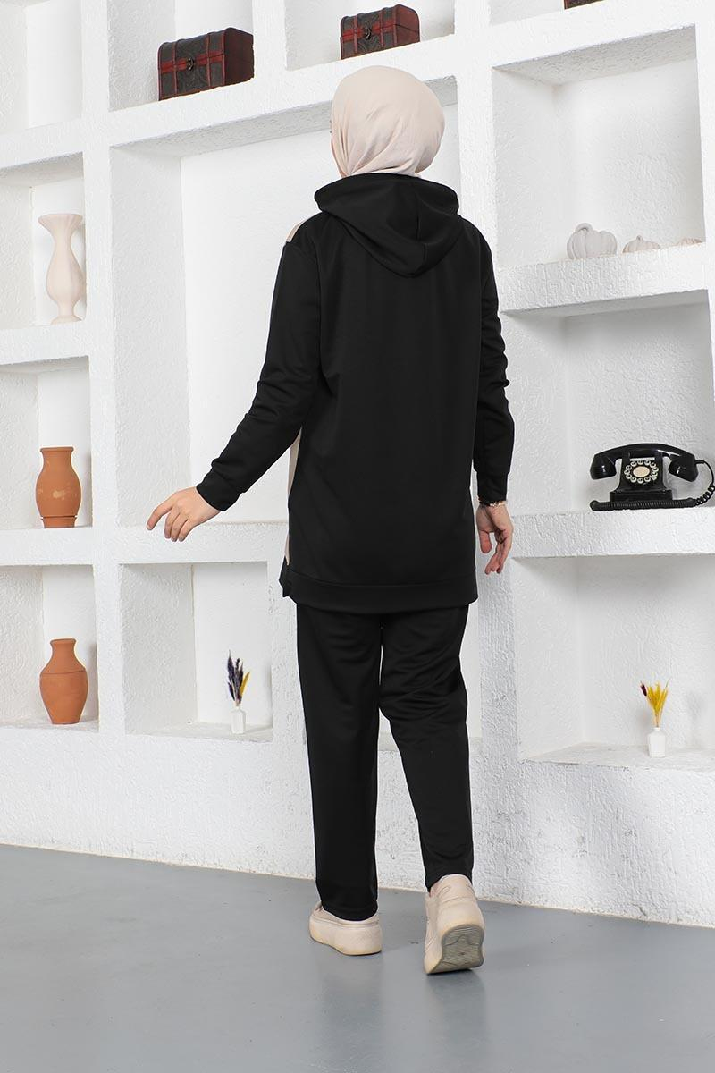 Oversize Double Örme Eşofman Takımı Siyah