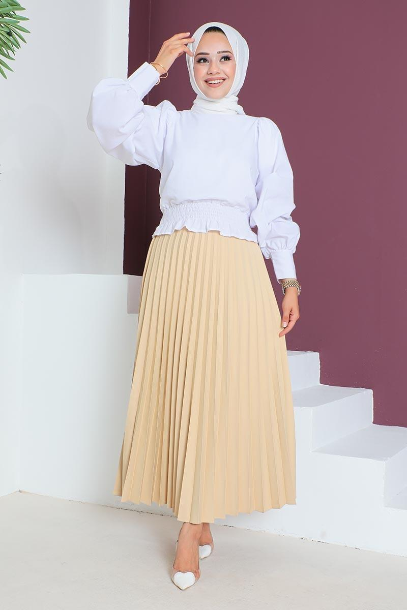 Piliseli Etek Camel