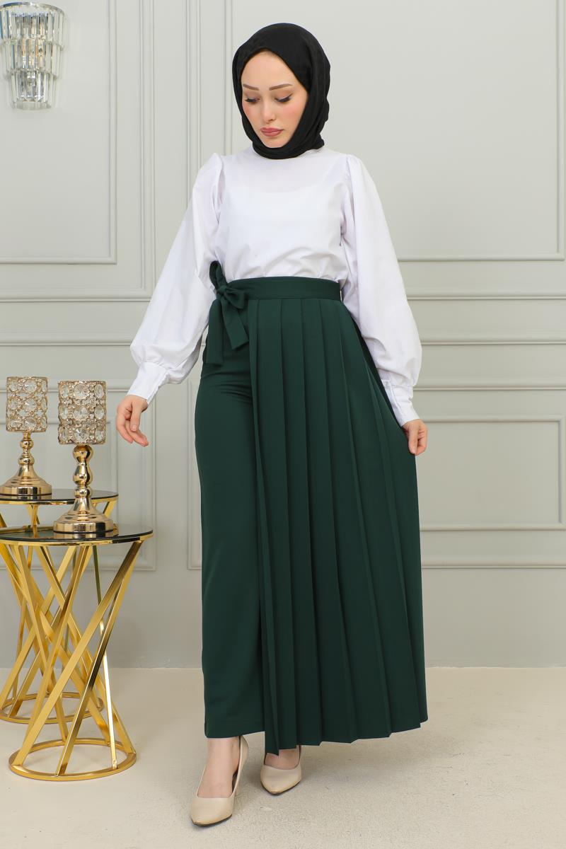 Piliseli Pantolon Etek