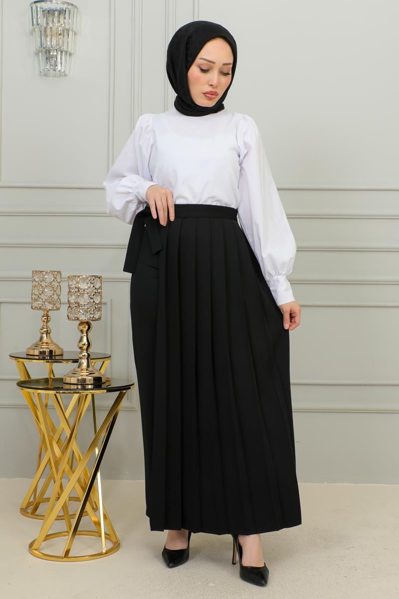 Piliseli Pantolon Etek