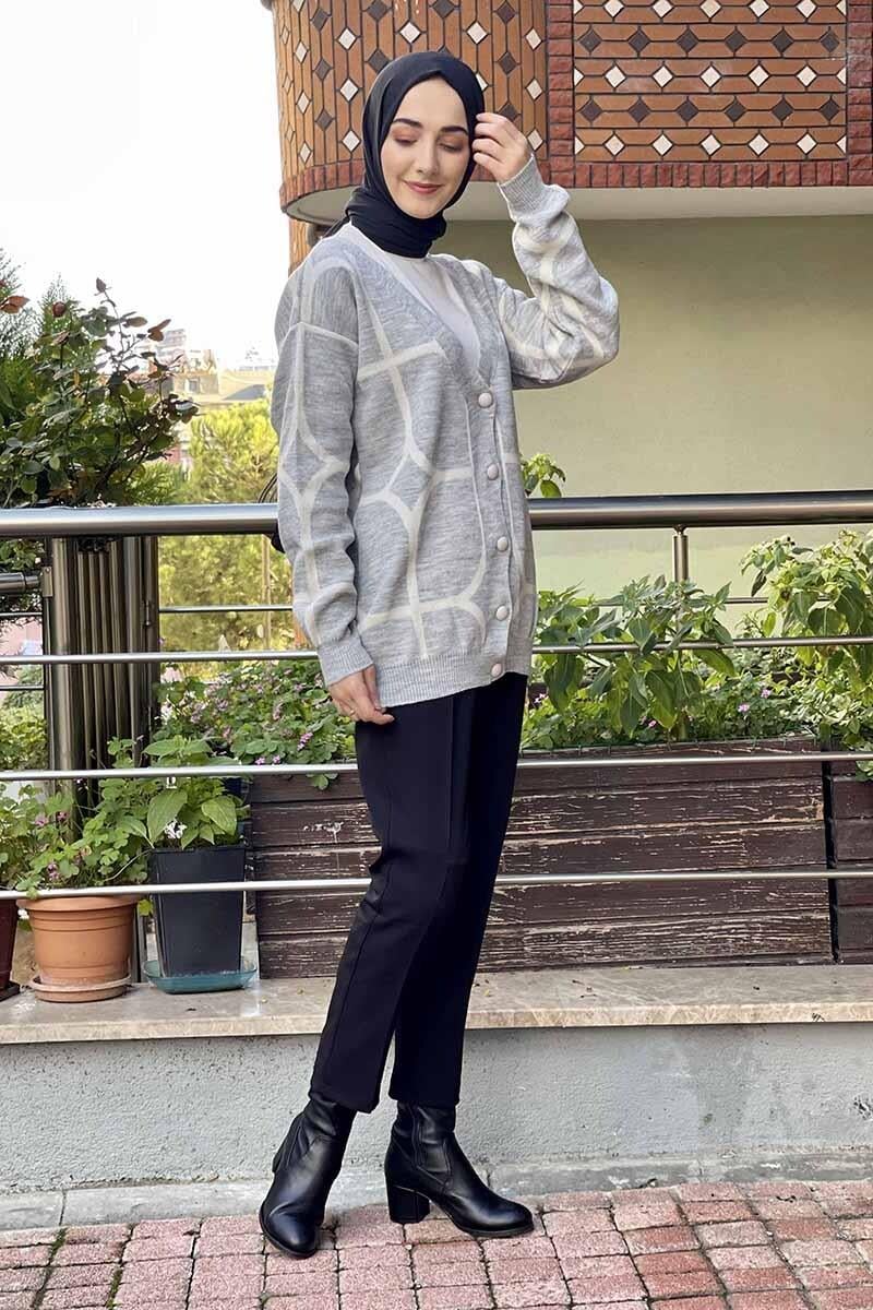 Triko Hırka Gri