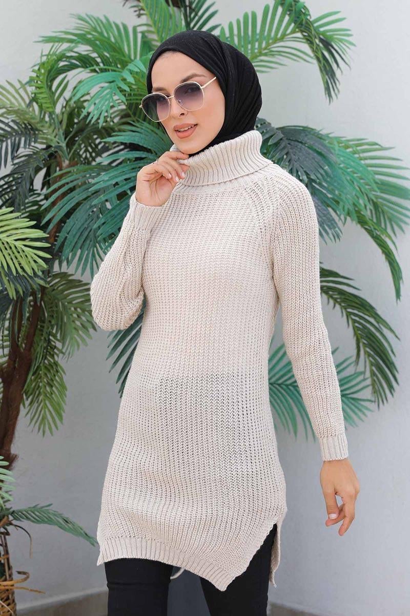 Triko Tunik Bej