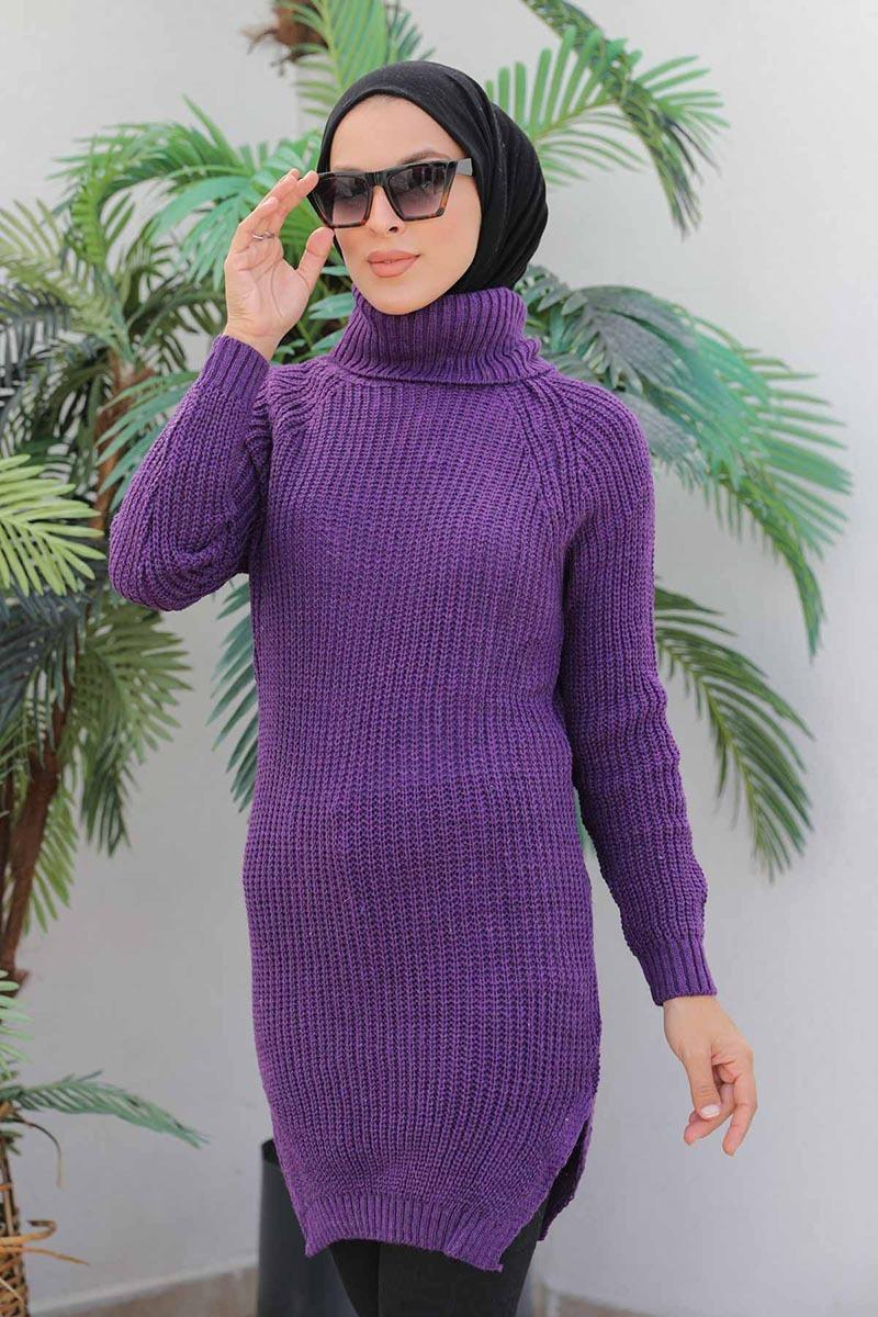 Triko Tunik Mor