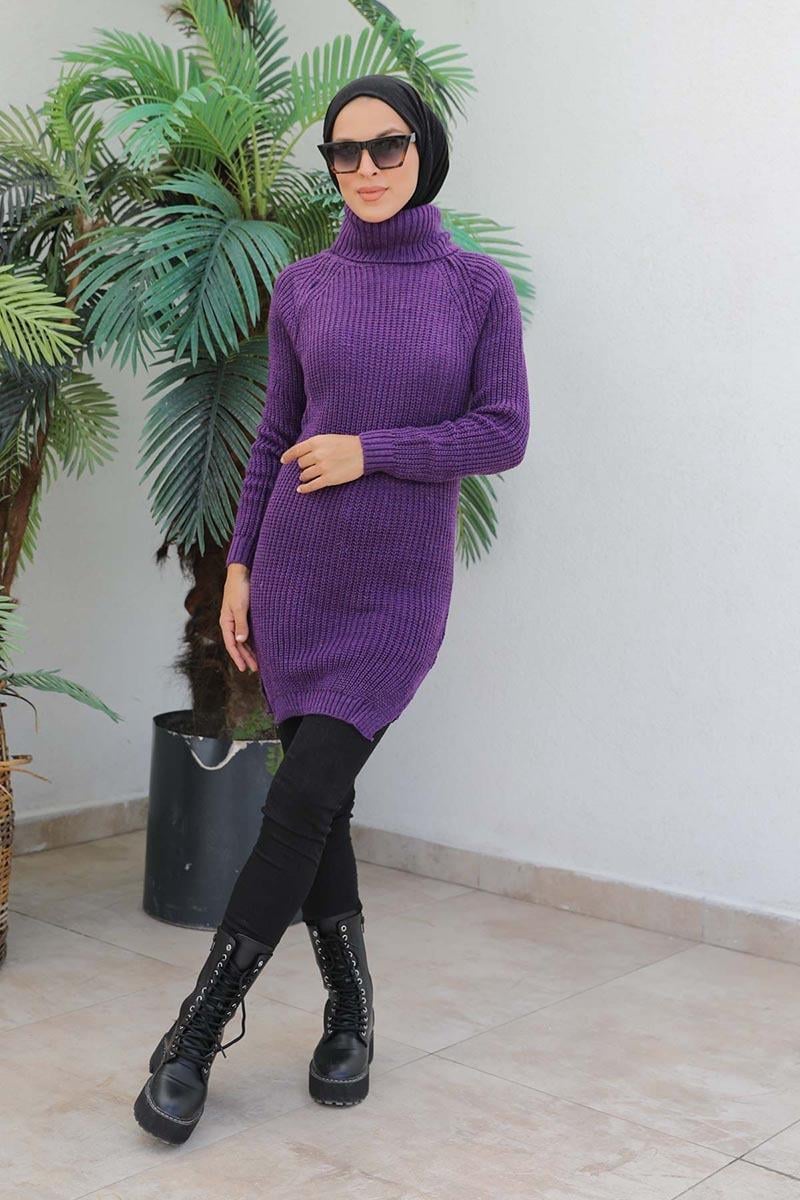 Triko Tunik Mor