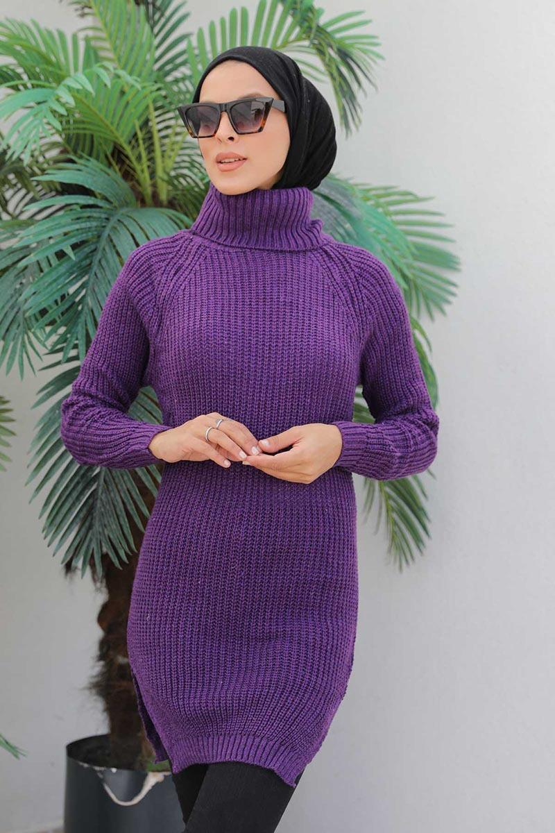 Triko Tunik Mor