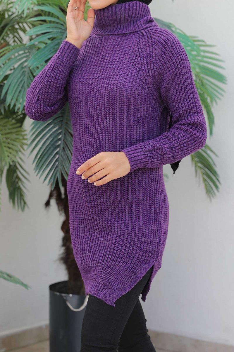 Triko Tunik Mor